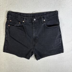 Vintage Levis 505 Shorts Mens 38 Black High Waisted 5 Pocket Denim Jorts